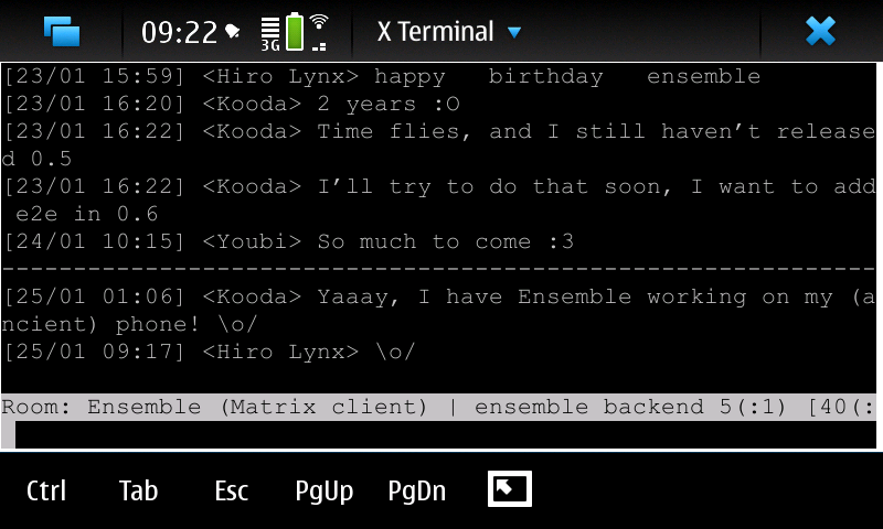 Ensemble 0.5 on Maemo